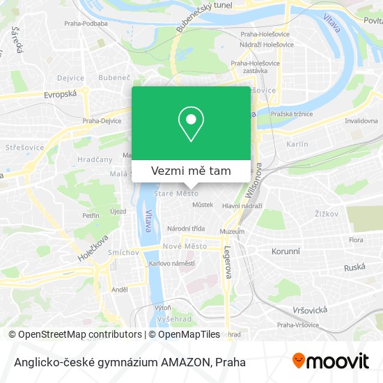 Anglicko-české gymnázium AMAZON mapa