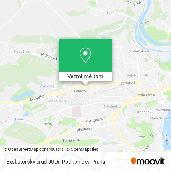 Exekutorský úřad JUDr. Podkonický mapa