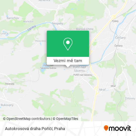 Autokrosová dráha Poříčí mapa