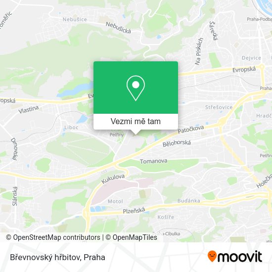 Břevnovský hřbitov mapa
