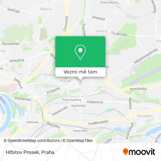 Hřbitov Prosek mapa