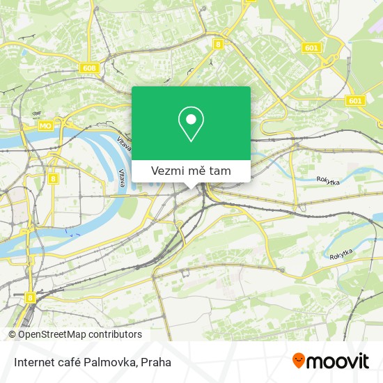Internet café Palmovka mapa