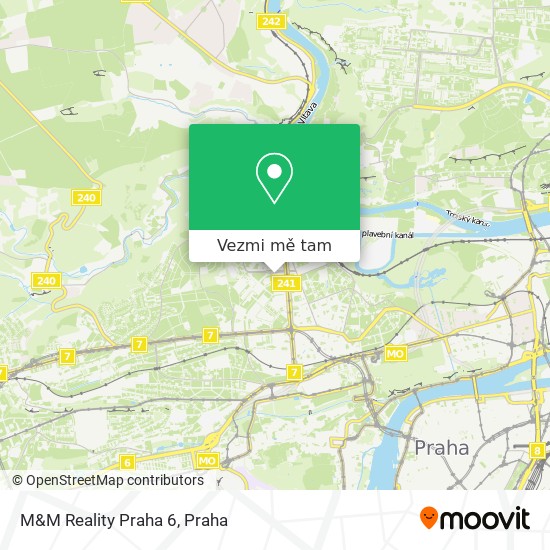 M&M Reality Praha 6 mapa