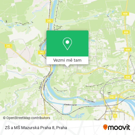 ZŠ a MŠ Mazurská Praha 8 mapa