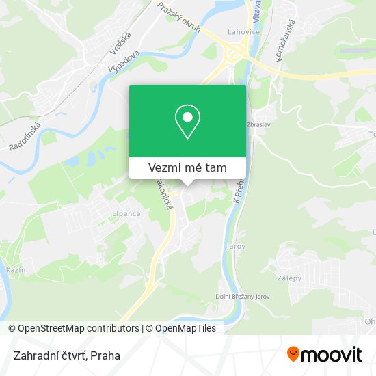 Zahradní čtvrť mapa