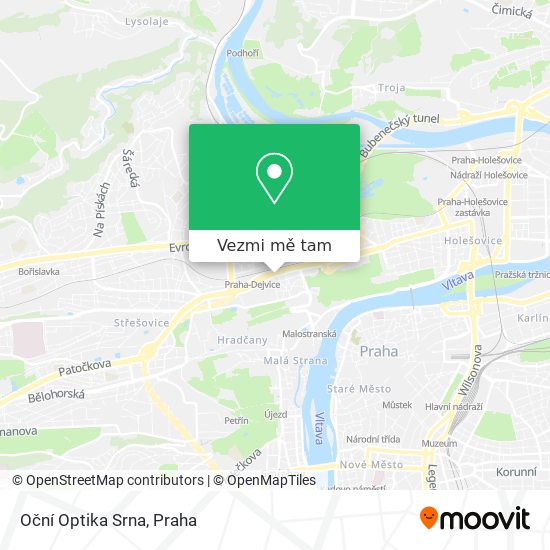 Oční Optika Srna mapa