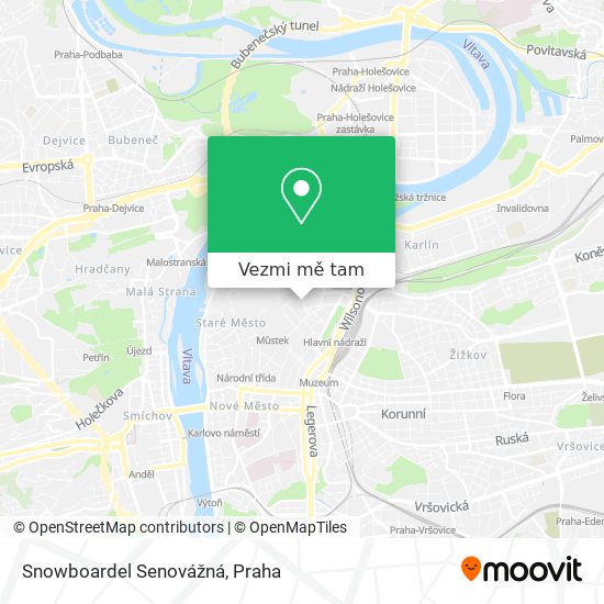 Snowboardel Senovážná mapa