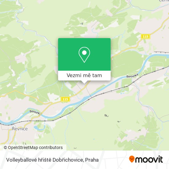 Volleyballové hřiště Dobřichovice mapa