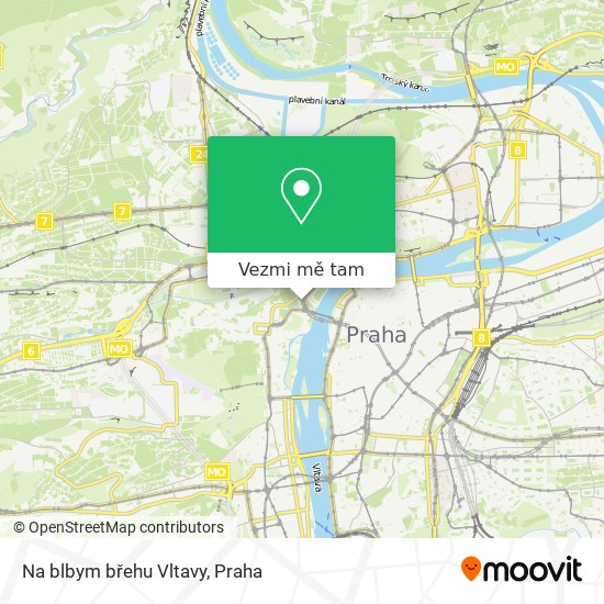 Na blbym břehu Vltavy mapa
