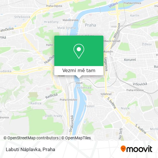 Labutí Náplavka mapa