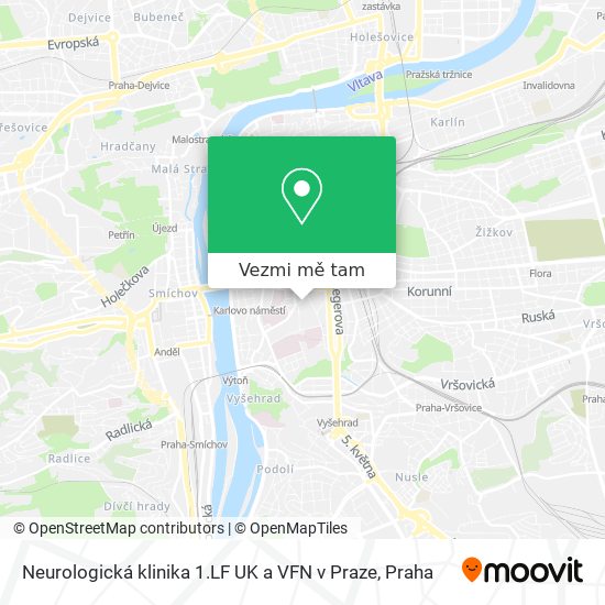 Neurologická klinika 1.LF UK a VFN v Praze mapa