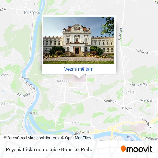 Psychiatrická nemocnice Bohnice mapa