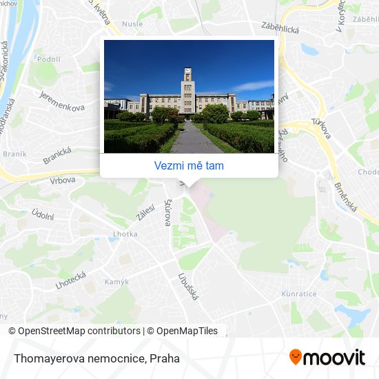Thomayerova nemocnice mapa