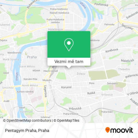 Pentagym Praha mapa