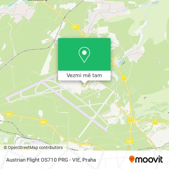 Austrian Flight OS710 PRG - VIE mapa