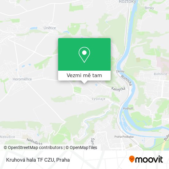 Kruhová hala TF CZU mapa
