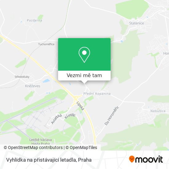 Vyhlídka na přistávající letadla mapa