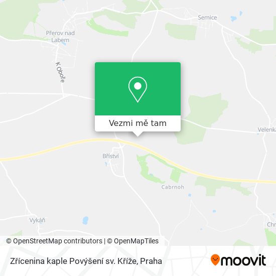 Zřícenina kaple Povýšení sv. Kříže mapa