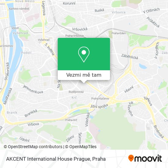 AKCENT International House Prague mapa