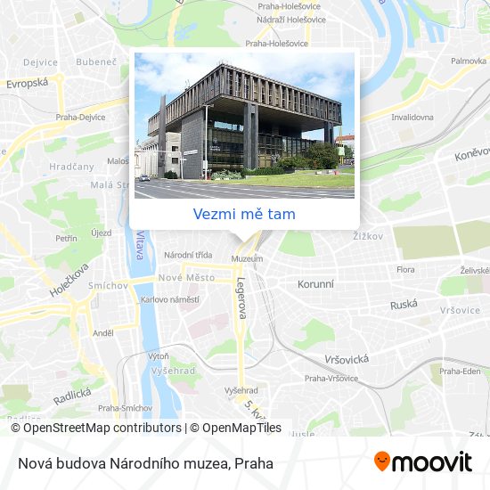 Nová budova Národního muzea mapa