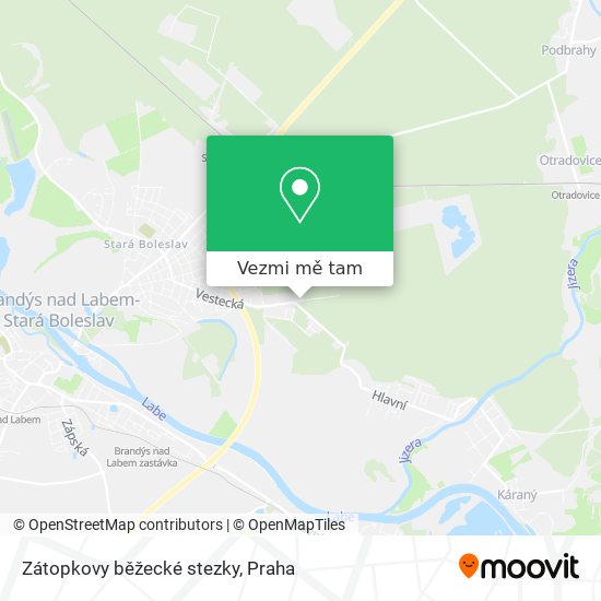 Zátopkovy běžecké stezky mapa