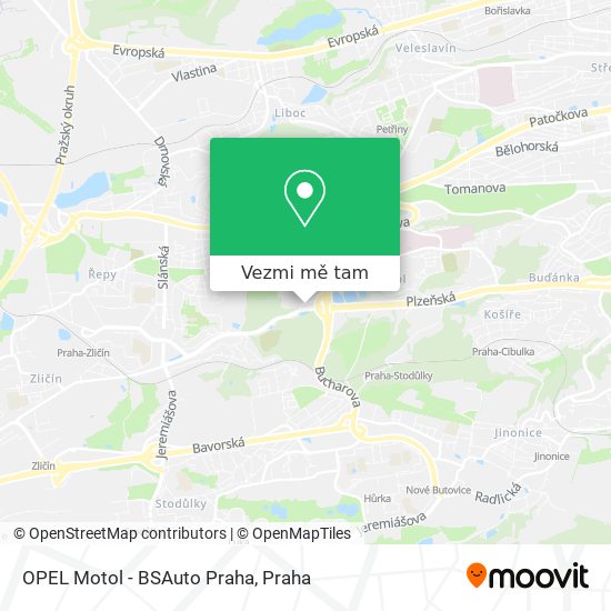 OPEL Motol - BSAuto Praha mapa