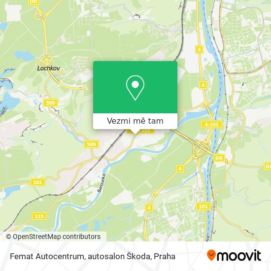 Femat Autocentrum, autosalon Škoda mapa