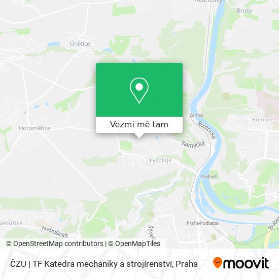 ČZU | TF Katedra mechaniky a strojírenství mapa