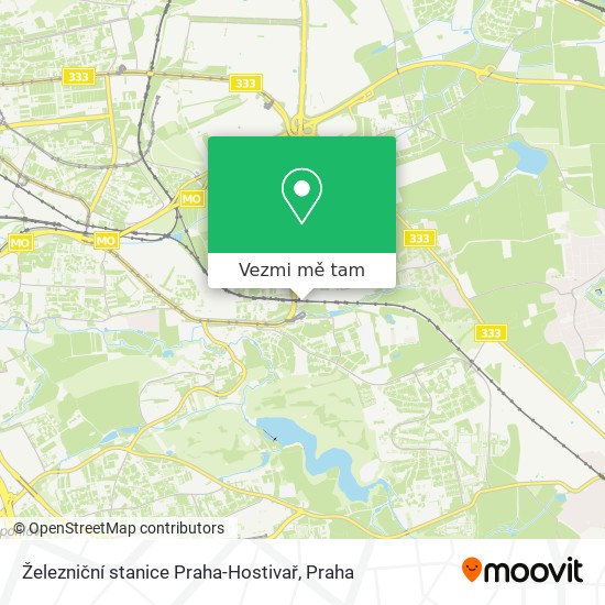 Železniční stanice Praha-Hostivař mapa