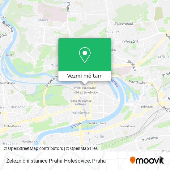 Železniční stanice Praha-Holešovice mapa