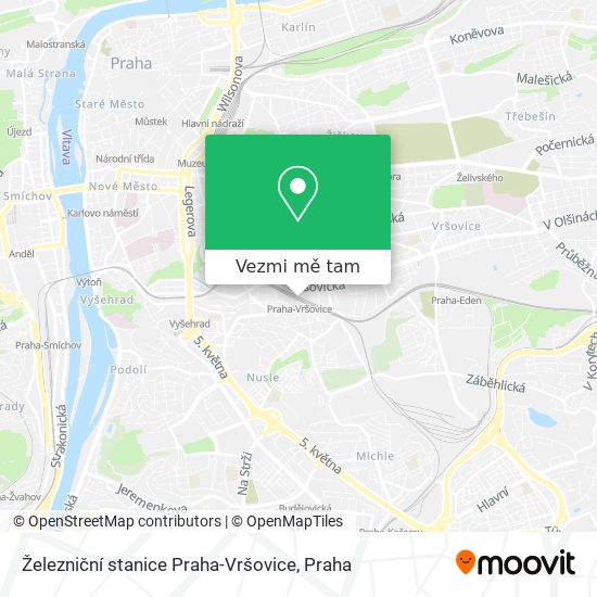 Železniční stanice Praha-Vršovice mapa