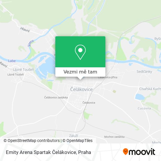 Emity Arena Spartak Čelákovice mapa