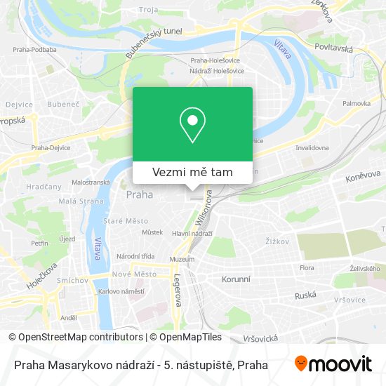 Praha Masarykovo nádraží - 5. nástupiště mapa