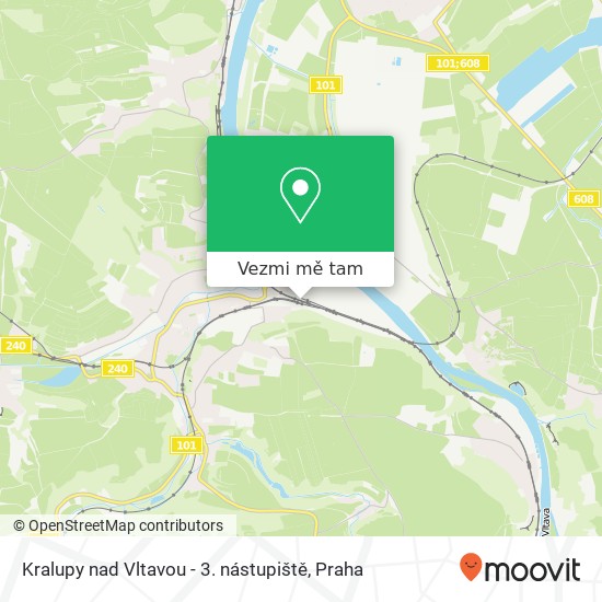 Kralupy nad Vltavou - 3. nástupiště mapa