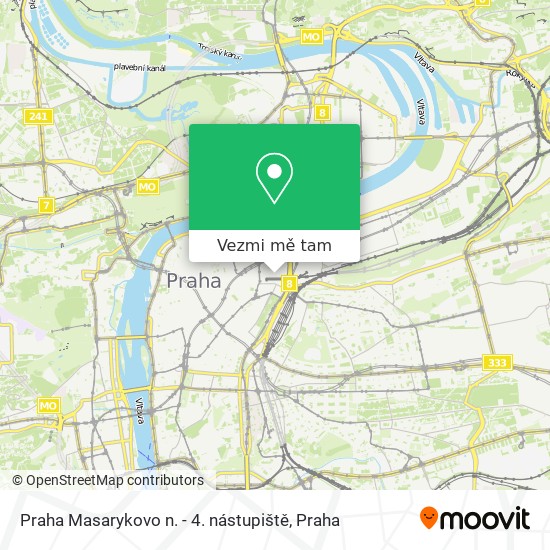 Praha Masarykovo n. - 4. nástupiště mapa
