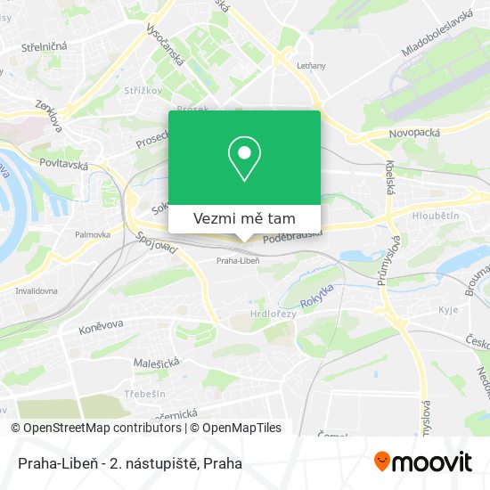 Praha-Libeň - 2. nástupiště mapa