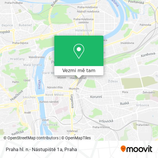 Praha hl. n.- Nástupiště 1a mapa