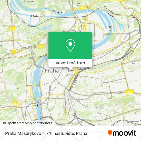 Praha Masarykovo n. - 1. nástupiště mapa