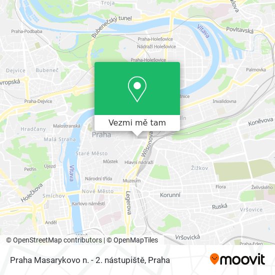 Praha Masarykovo n. - 2. nástupiště mapa