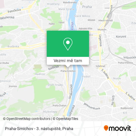 Praha-Smíchov - 3. nástupiště mapa