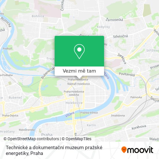 Technické a dokumentační muzeum pražské energetiky mapa