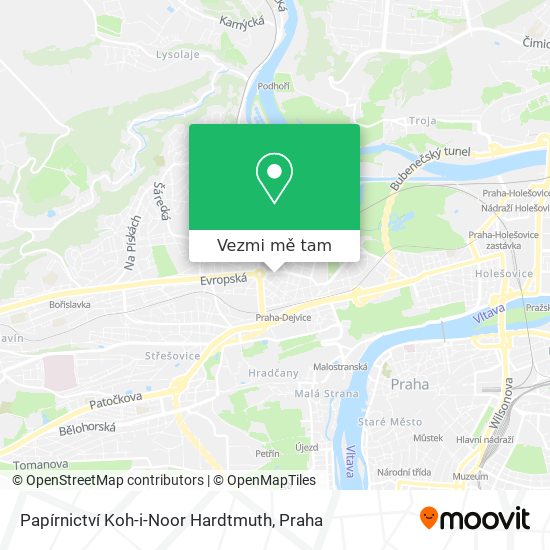 Papírnictví Koh-i-Noor Hardtmuth mapa