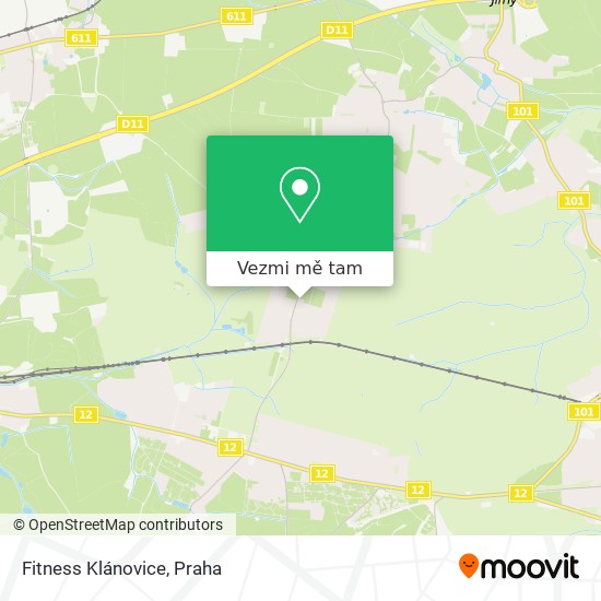 Fitness Klánovice mapa