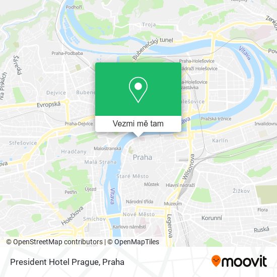 President Hotel Prague mapa