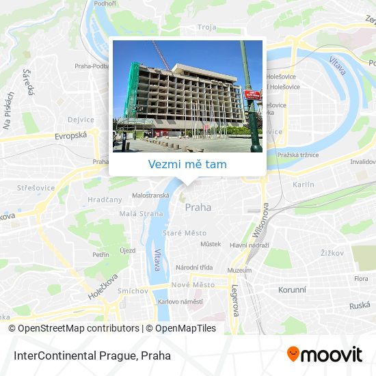 InterContinental Prague mapa