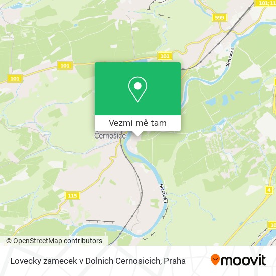 Lovecky zamecek v Dolnich Cernosicich mapa