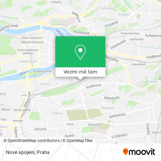 Nové spojení mapa