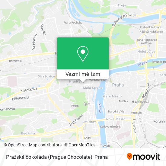 Pražská čokoláda (Prague Chocolate) mapa