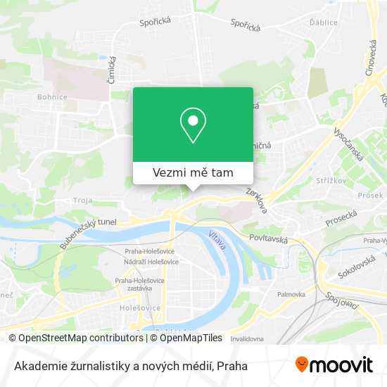 Akademie žurnalistiky a nových médií mapa