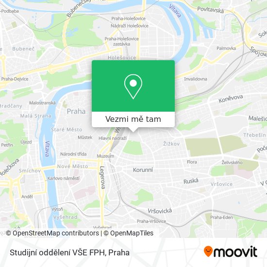 Studijní oddělení VŠE FPH mapa